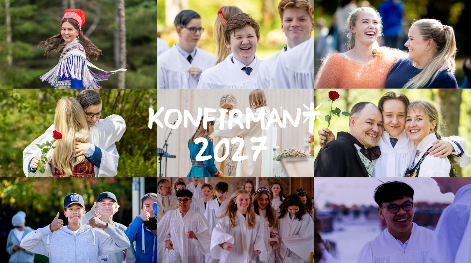 Bildekollasj av konfirmanter. Foto: Den norske kirke